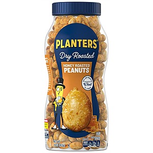 $2.46 w/ S&S: PLANTERS Honey Roasted Peanuts, 16 oz Jar