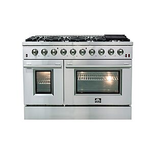 FORNO 48" Freestanding Double Oven Gas Range (Stainless Steel) $2999 + Free Shipping