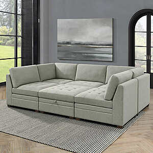 Thomasville Tisdale Boucle Modular Sectional with Storage Ottoman - Costco $1399