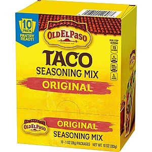 Old El Paso Original Taco Seasoning Mix 10 Pack, $5.58