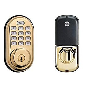 Yale Security Electronic Push Button Deadbolt Fully Motorized w/ Zwave Technology (Polished Brass) $44.50 + Free Shipping