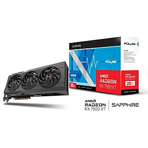 Sapphire Pulse Radeon RX 7900 XT 20GB GDDR6 PCI-E 4.0 x16 ATX Video Card $700 + Free Shipping