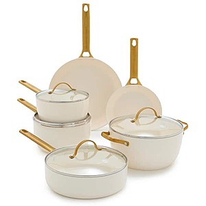 10-Pc GreenPan Reserve Anodized Aluminum Ceramic Nonstick Cookware Set (Cream) $135 + Free Shipping