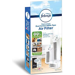 $15.68 w/ S&S: Febreze Replacement Dual Action HEPA-Type Air Purifier Filter, U Filter, 2-Pack, FRF102B @Amazon