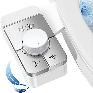 Veken Bidet Attachment for Toilet - Ultra-Slim Self Cleaning Fresh Cold Water Sprayer Bidets for Existing Toilets Seat Baday Beday Badette Bedette with Dual Nozzle for Fe - $19.99