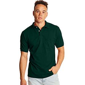 Hanes Men's CottonBlend EcoSmart® Jersey Polo with Pocket 2-Pack - $7.50