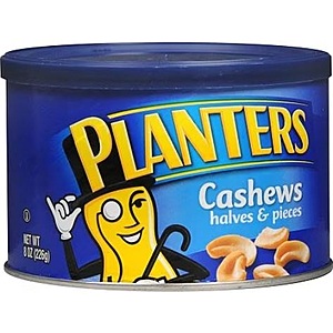 8-Oz Planters Cashews Halves or 10.3-Oz Mixed Nuts (Salted or Lightly Salted) $2.99