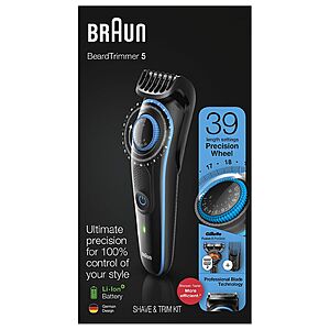 Braun Beard Trimmer & Hair Clipper - BT5240 for $10.79 or MGK3220 for $6 (plus others) + Free Store Pickup at Walgreens B&M YMMV