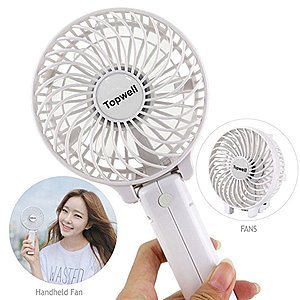 Portable Rechargeable Handheld Mini Fan, Battery Operated Electric Personal Fan, Foldable with 18650 Battery for Home and Travel for $4.40 AC