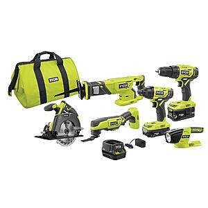 Ryobi 18V ONE+ Cordless 6-Tool Combo Kit w/ 2 Batteries & Charger (Blemished) $152 + Free Store Pickup