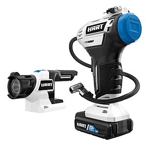 Walmart HART 20-Volt Cordless Inflator and LED Light Kit, with 1.5Ah Lithium-Ion Battery - $29