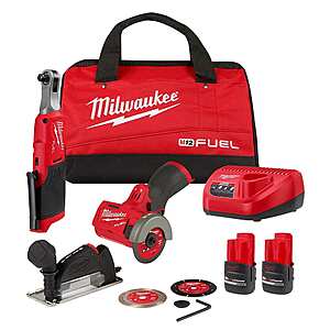 Milwaukee M12 FUEL Cordless 3/8" Ratchet & 3" Cut Off Saw Combo w/ 2 Batteries $199 + Free Shipping