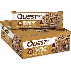 Quest Nutrition Protein Bars: B1G1 50% Off: 12-Count (various flavors) From 2 for $31 w/ Subscribe & Save