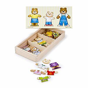 Melissa & Doug Puzzles: 45-Piece Wooden Bear Family Dress-Up Puzzle $8.40 & More + Free S&H