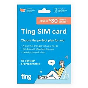 Ting Mobile sim kit with $30 service credit: $1 at Target