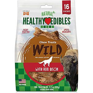 16-Count Nylabone Healthy Edibles Wild Dog Bone Treats (Bison, Small) $3.80 w/ Subscribe & Save