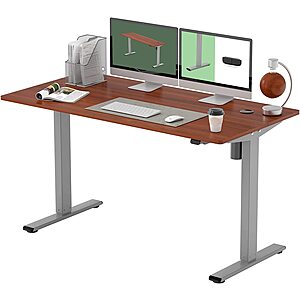 55" x 28" FLEXISPOT EG1 Essential Adjustable Electric Standing Desk (Mahogany) $150 + Free Shipping