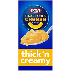 Kraft Macaroni and Cheese Thick'n Creamy Dinner (7.25 oz Box) .79 after coupon or as low as .64 with Amazon Subscribe and Save $0.79