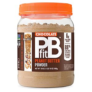 PBfit All-Natural Chocolate Peanut Butter Powder, Extra Chocolatey Powdered Peanut Spread from Real Roasted Pressed Peanuts and Cocoa, 6g of Protein (30 oz.) - $8.97