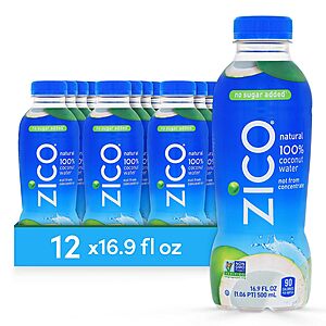 12-Pack 16.9-Oz ZICO 100% Coconut Water Drinks Free w/ S&S + Free S&H