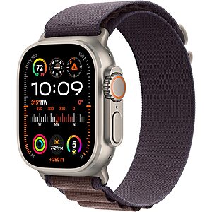 $699.00: Apple Watch Ultra 2 [GPS + Cellular 49mm] Smartwatch with Rugged Titanium Case & Indigo Alpine Loop Large