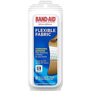 $0.94 /w S&S: Band-Aid Brand Flexible Fabric Adhesive Bandages for Wound Care and First Aid, All One Size, 8 ct at Amazon