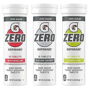 Select Amazon Accounts: 30-Count Gatorade Zero Tablets (Variety Pack) $6.49 w/ S&S or less + Free Shipping w/ Prime or $35+