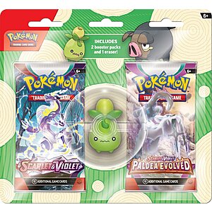 Pokémon TCG: Back to School Eraser Blister 2023 w/ 2 Booster Packs + Eraser $5 (Select Stores) & More + Free Store Pickup
