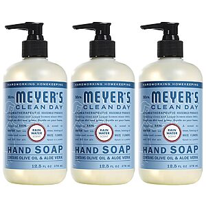 3-Pack 12.5-Oz Mrs. Meyer's Clean Day Liquid Hand Soap (Rain Water) $9 w/ Subscribe & Save
