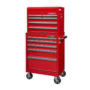 Husky 27 in. 11-Drawer Tool Chest and Cabinet Combo in Red - $329