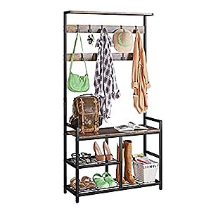 3 in 1 ODK Brand Hall Tree Coat Rack and Shoe Bench Entryway Storage Shelves on sale for $59.99 with Free Shipping