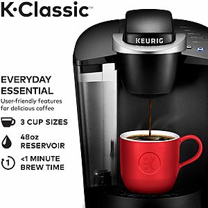 Keurig K-Classic Coffee Maker, Single Serve K-Cup Pod Coffee Brewer, 6 To 10 Oz. Brew Sizes $44.99