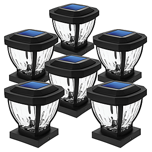 2-Pack Outdoor Decorative Glass Solar Post Cap Lights for 4x4 Posts by Home Zone - $20.99 + Free Shipping