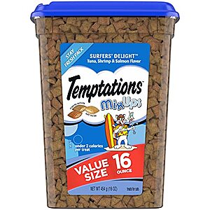 Select Amazon Accounts: 16-Oz Temptations Crunchy & Soft Cat Treats (Various) from $3.20 w/ Subscribe & Save