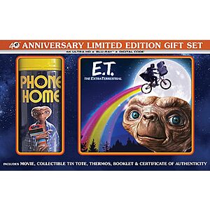 $33.99: E.T.: The Extra-Terrestrial (Amazon Exclusive / 40th Anniversary Limited Edition Gift Set / 4K Ultra HD + Blu-ray + Digital 4K)