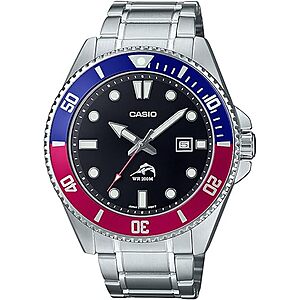 $66: Casio Men's Classic Dive Style Watch, 200 M WR, Screw Down Crown and Case Back, MDV106 Series