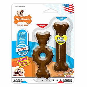 2-Ct Nylabone Puppy Chew Ring Bone & Toy Twin Pack (Petite - up to 15 lbs.) $2.65 w/ S&S & More + Free S&H