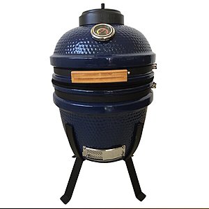 Lifesmart Deen Brothers Series 15" Blue Kamado Ceramic Grill Bundle at $199 Includes Electric Starter Cooking Stone and Cover at Walmart