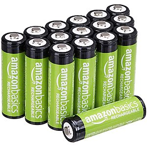 16-Pack AmazonBasics AA 2000mAh Rechargeable Batteries $22 w/ S&S + Free S&H