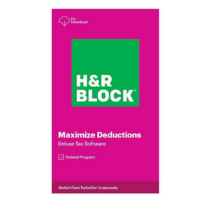 H&R Block 2020 Tax Software (Deluxe Federal Only, Windows or Mac Download) $17.50