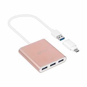 WEme Aluminum Multiple 4-Port USB 3.0 Hub with Type-C USB 3.1 Gen 1 (Compatible with Thunderbolt 3) Adapter Converter for USB-C Device $3.49 @ Amazon Free Shipping