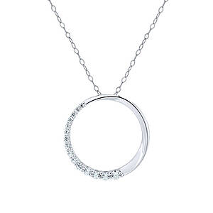 Belk.com 1/4 ct. t.w. Diamond Circle 18" Pendant Necklace Sterling Silver $70 was $350 - FS