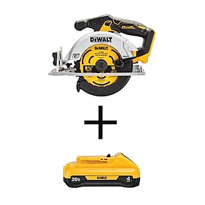 Hackable Dewalt  20V MAX Brushless 6-1/2 in. Circular Saw with 4.0Ah Battery Pack + two 6.0 AH Battery (84.62 +114.38$=199$)