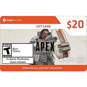 EA Origin Apex $20 Gift Card (Email Delivery) for $18 @ Newegg AC