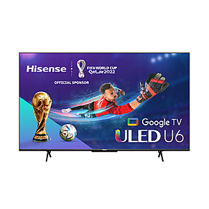Hisense 65" Class 4K UHD ULED Quantum Dot Google Smart TV U6H Series (65U6H, 2022 Model) - $498