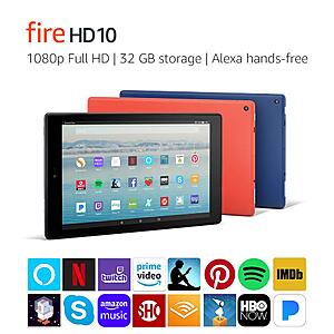 Amazon Fire HD 10 10.1" Tablet (7th Gen, 2017 Refurbished): 64GB $50, 32GB $40 + Free S/H for Prime Members