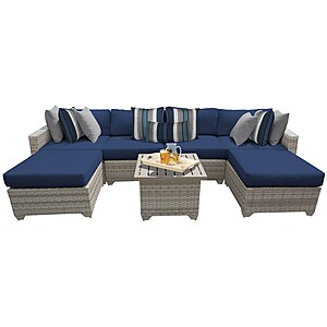 7-Piece TK Classics Fairmont Outdoor Wicker Seating Set (various colors) $625 + Free Delivery