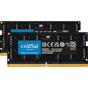 64GB (2x32GB) Crucial CL40 SODIMM DDR5 4800MHz Laptop Memory $127.99 + Free S/H at Amazon
