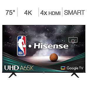 Costco Hisense A65K 75" 4K UHD TV $500