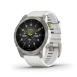 Garmin epix Gen 2, Premium active smartwatch, Health and wellness features, touchscreen AMOLED display, adventure watch with advanced features, white titanium - $599.99 at Amazon